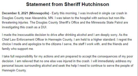 Hutchinson 8 Dec statement