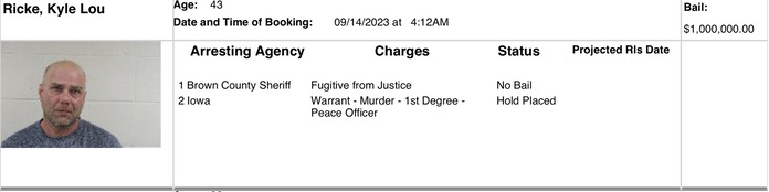 Kyle Ricke (Brown County, Minn., Jail)